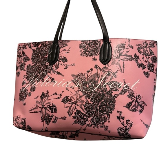 Victoria's Secret Floral Logo Tote Pink Floral Tote Bag. In new conditions - Picture 5 of 15